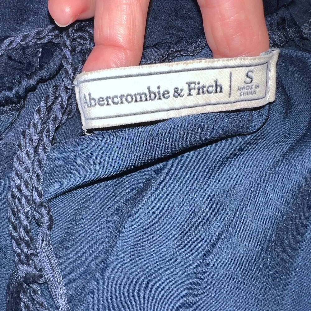 Abercrombie & Fitch Maxi Navy Satin Dress S Navy Spaghetti Strap‎ Sun Dress